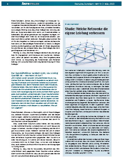 Vorschauseite 1: Studie: Welche Netzwerke die eigene Leistung verbessern