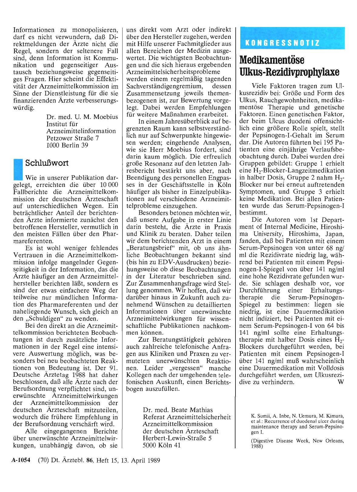 Vorschauseite 1: Medikamentöse Ulkus-Rezidivprophylaxe