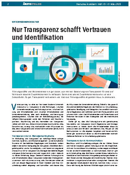 Vorschauseite 1: Unternehmenskultur: Nur Transparenz schafft Vertrauen und Identifikation