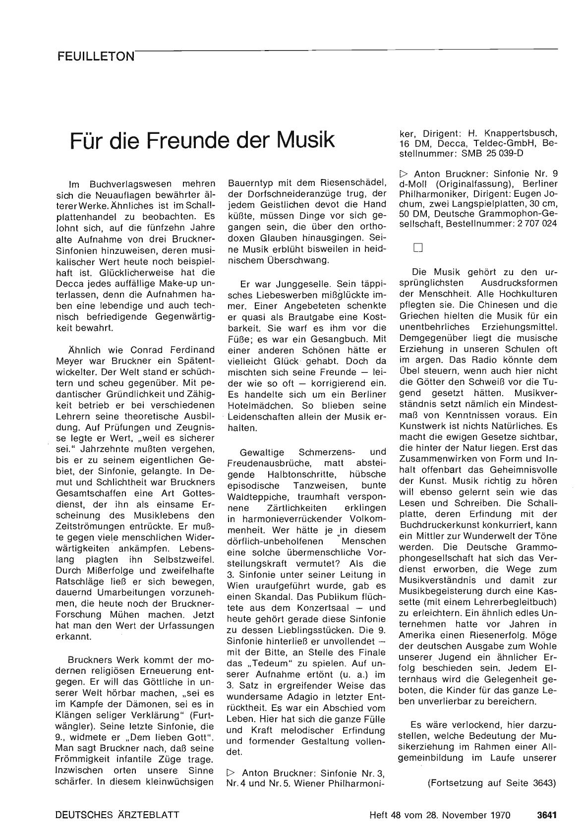 Vorschauseite 1: Für die Freunde der Musik