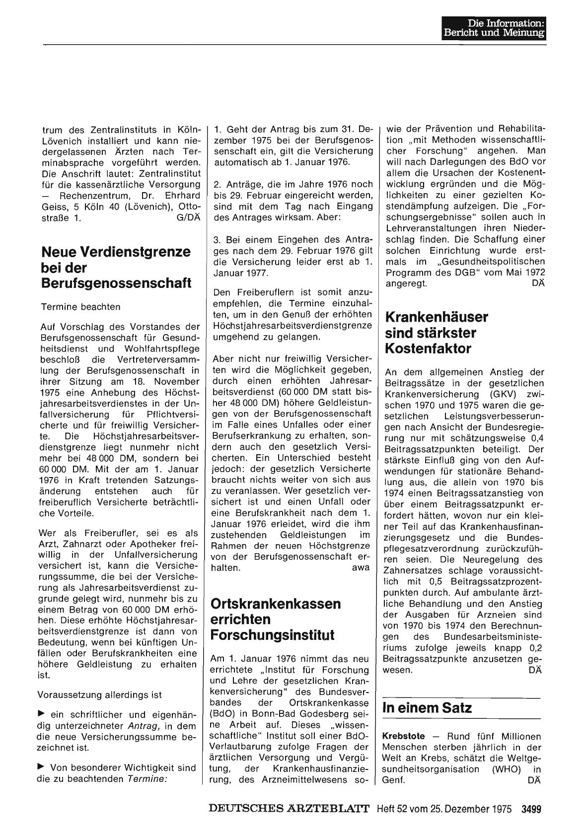 Vorschauseite 1: Neue Verdienstgrenze bei der Berufsgenossenschaft