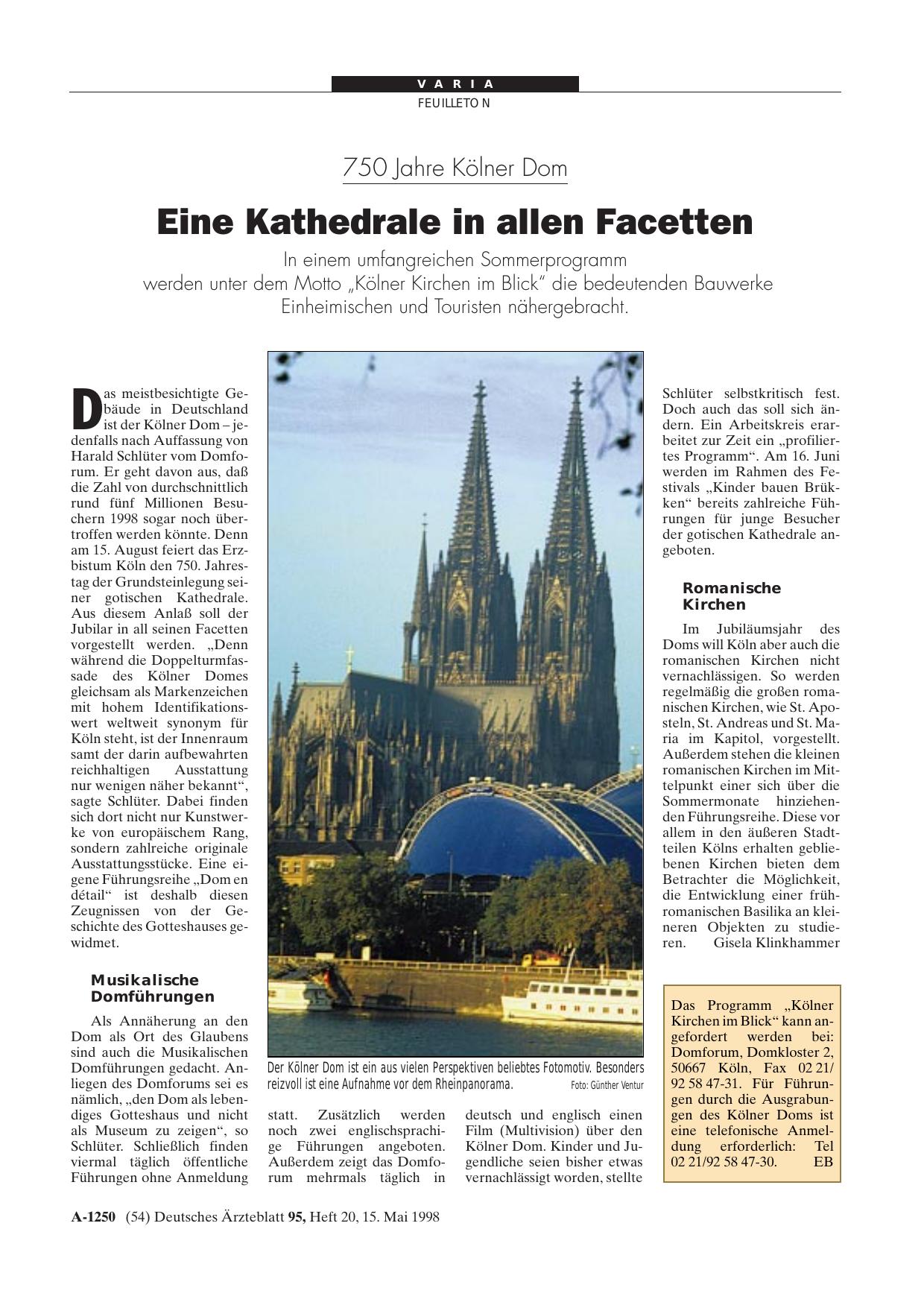 Vorschauseite 1: 750 Jahre Kölner Dom: Eine Kathedrale in allen Facetten