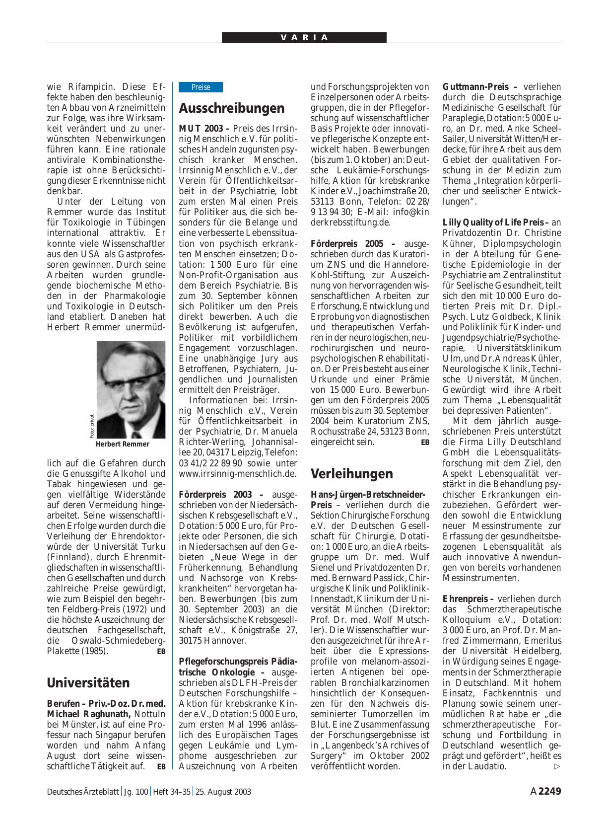 Vorschauseite 1: Ausschreibungen