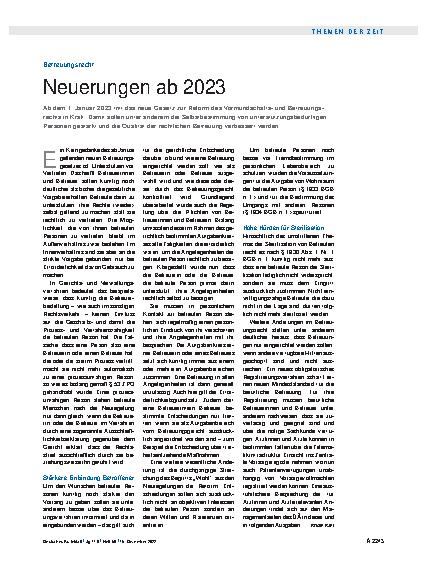 Vorschauseite 1: Betreuungsrecht: Neuerungen ab 2023