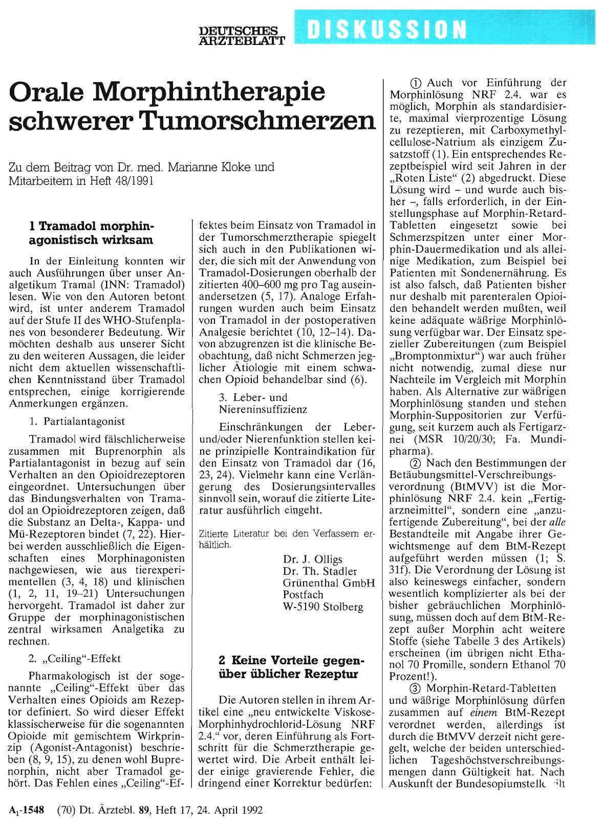Vorschauseite 1: Orale Morphintherapie schwerer Tumorschmerzen: 2 Keine Vorteile gegenüber üblicher Rezeptur