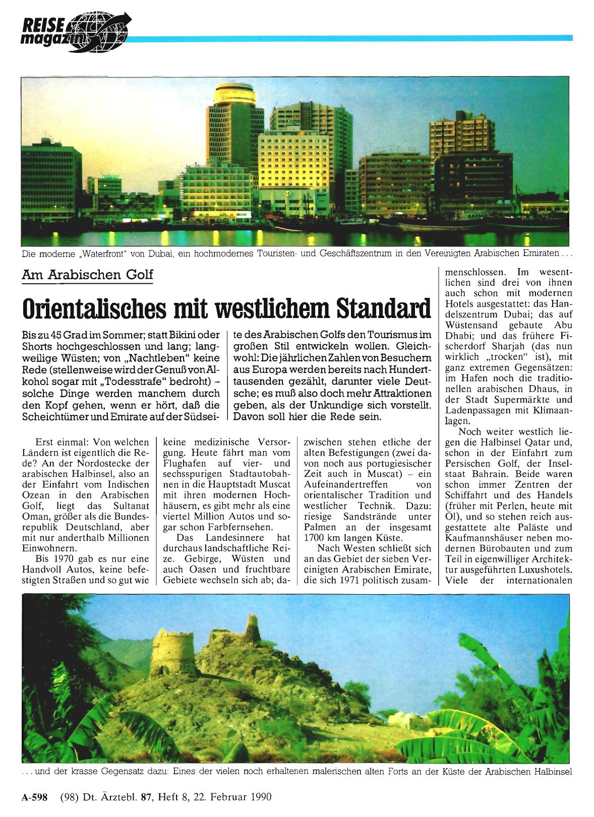Vorschauseite 1: Am Arabischen Golf: Orientalisches mit westlichem Standard