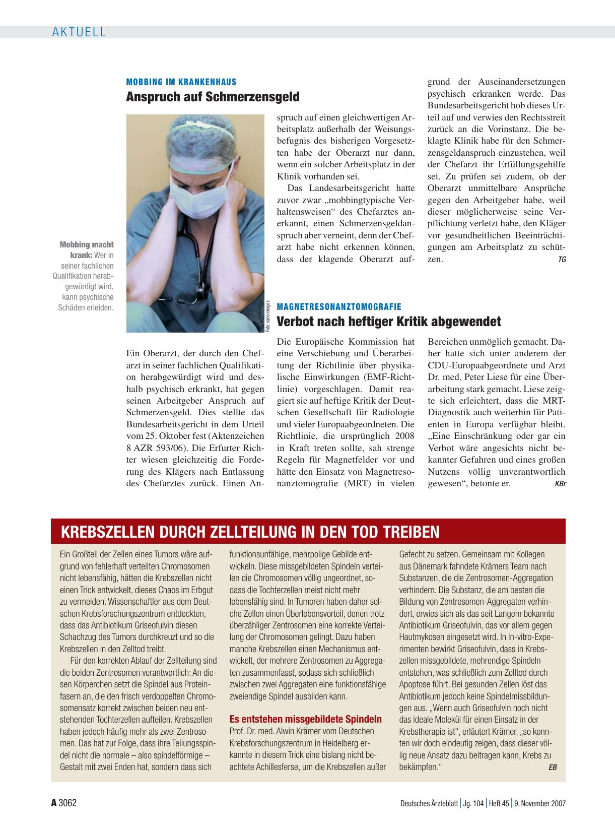 Vorschauseite 1: Magnetresonanztomografie: Verbot nach heftiger Kritik abgewendet