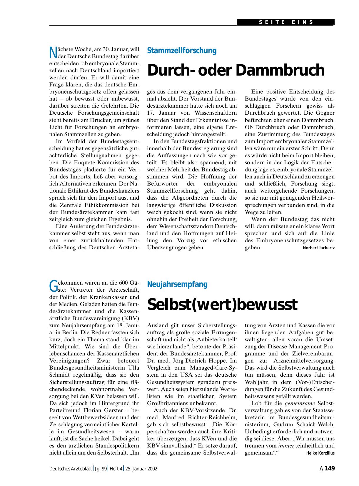 Vorschauseite 1: Neujahrsempfang: Selbst(wert)bewusst
