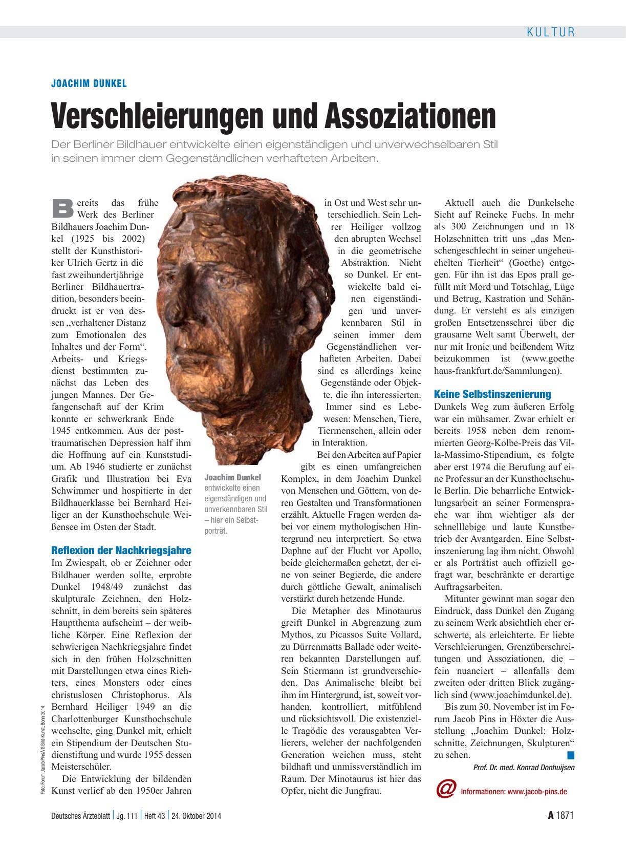 Vorschauseite 1: Joachim Dunkel: Verschleierungen und Assoziationen