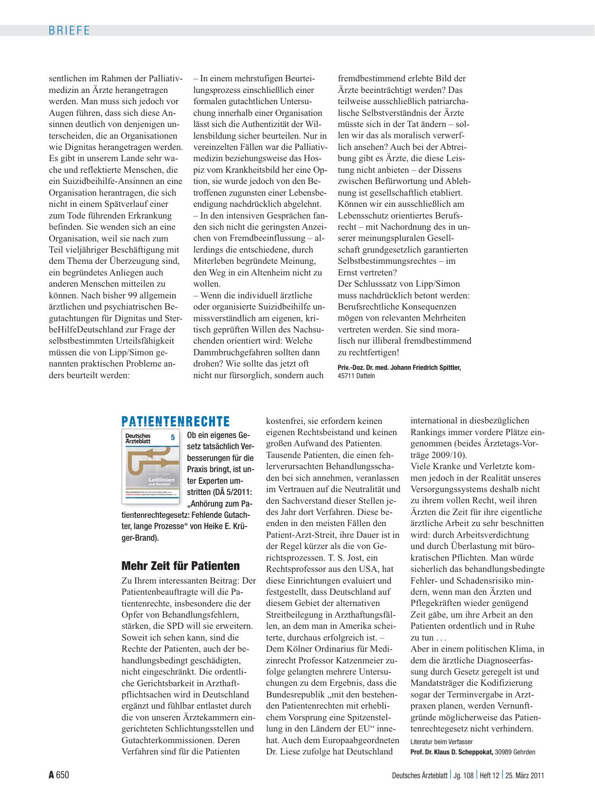Vorschauseite 1: Patientenrechte: Mehr Zeit für Patienten