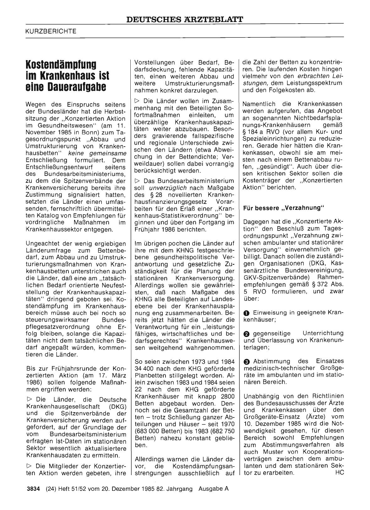 Vorschauseite 1: Kostendämpfung im Krankenhaus ist eine Daueraufgabe