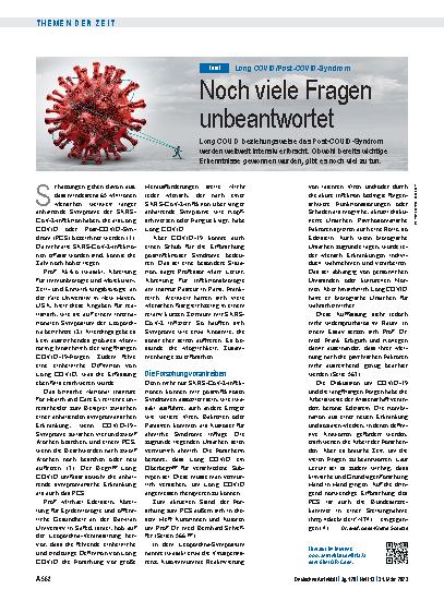 Vorschauseite 1: Long COVID/Post-COVID-Syndrom: Noch viele Fragen unbeantwortet