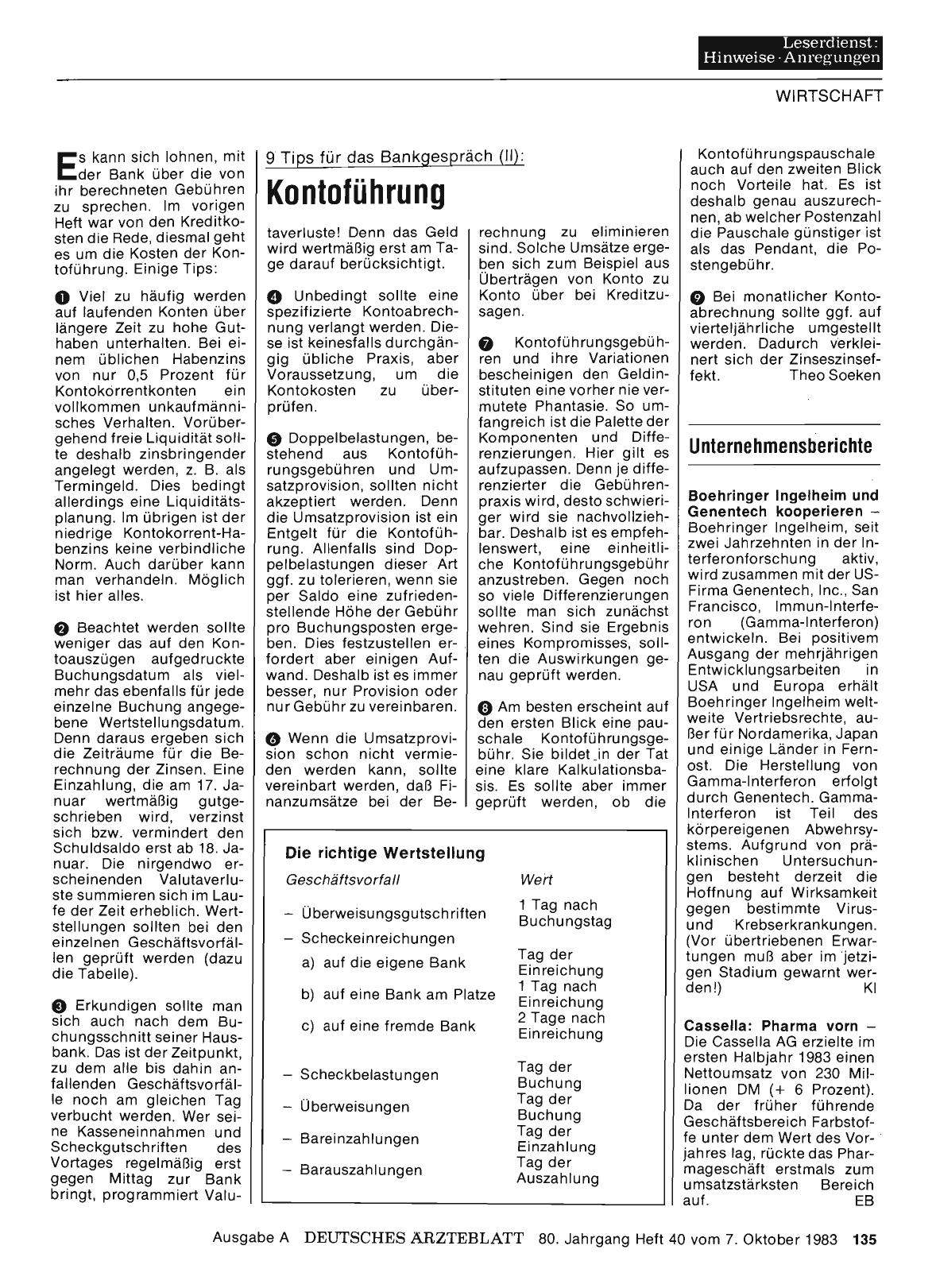 Vorschauseite 1: 9 Tips für das Bankgespräch (II): Kontoführung