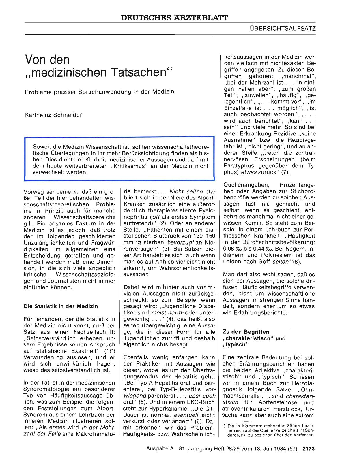 Vorschauseite 1: Von den „medizinischen Tatsachen“