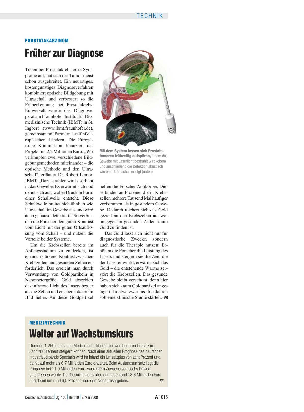 Vorschauseite 1: Prostatakarzinom: Früher zur Diagnose