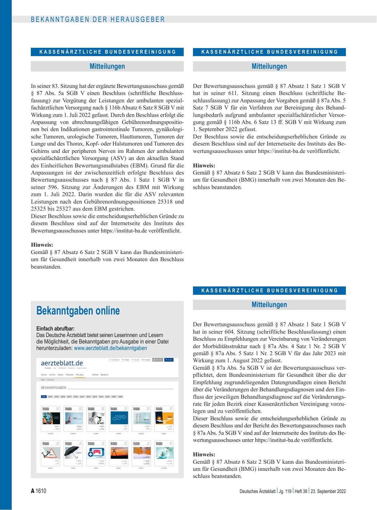 Vorschauseite 1: Mitteilungen