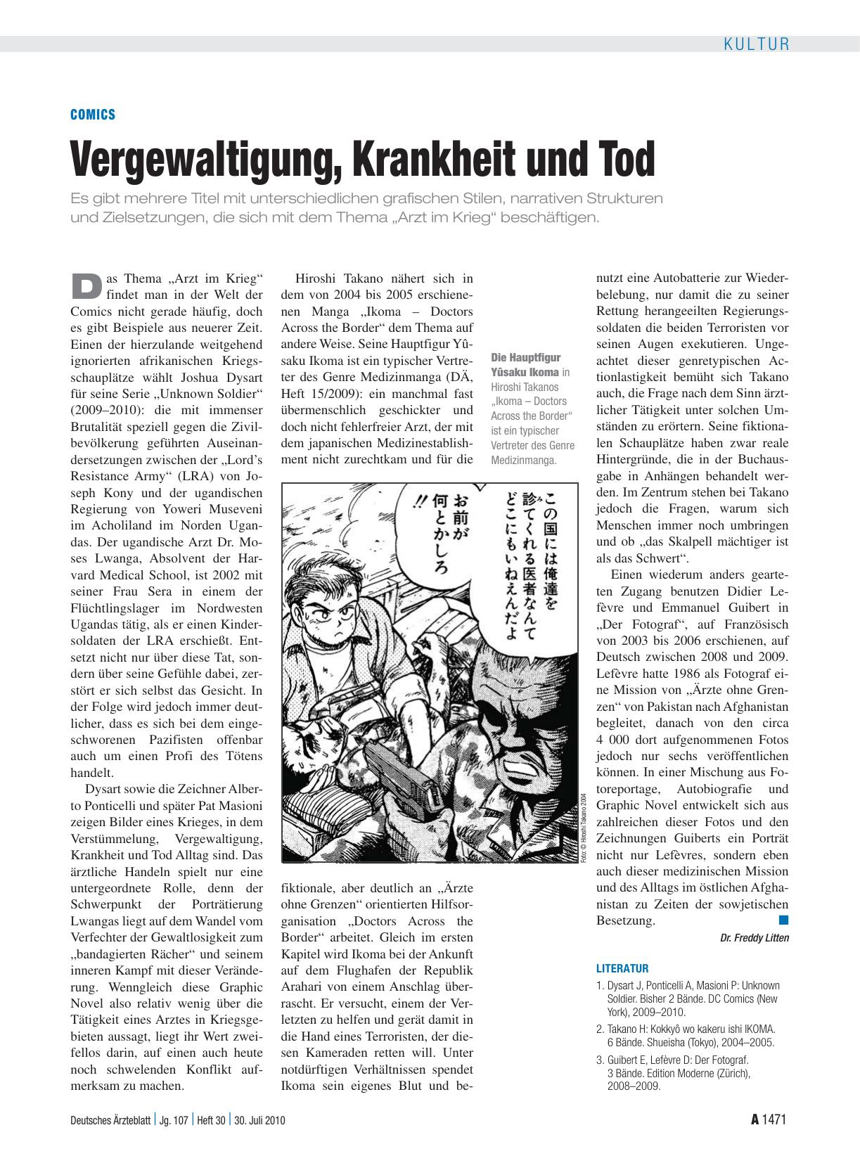 Vorschauseite 1: Comics: Vergewaltigung, Krankheit und Tod