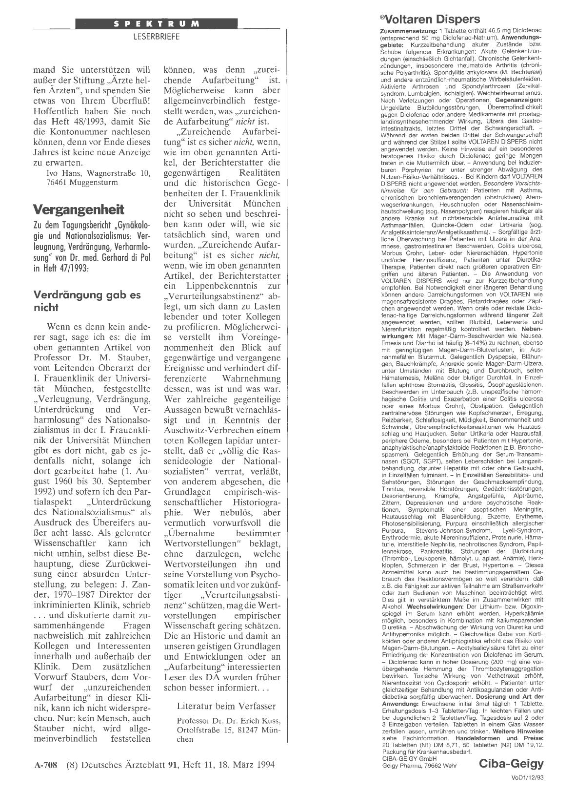 Vorschauseite 1: Vergangenheit: Verdrängung gab es nicht