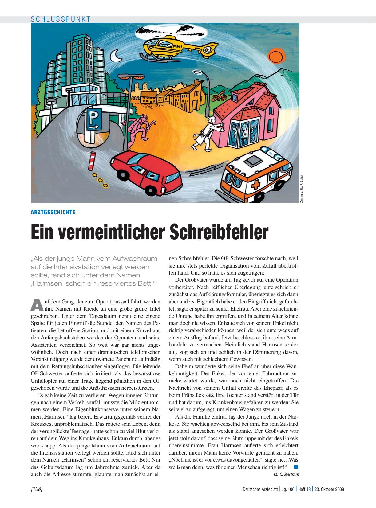 Vorschauseite 1: Arztgeschichte: Ein vermeintlicher Schreibfehler