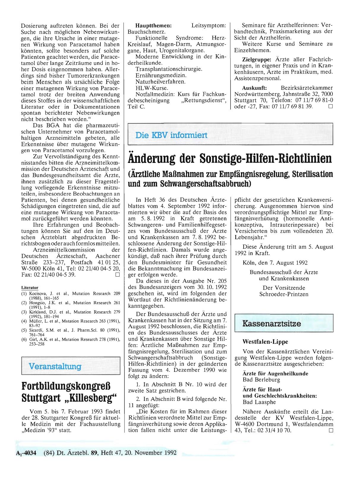 Vorschauseite 1: Veranstaltung: Fortbildungskongreß Stuttgart „Killesberg“