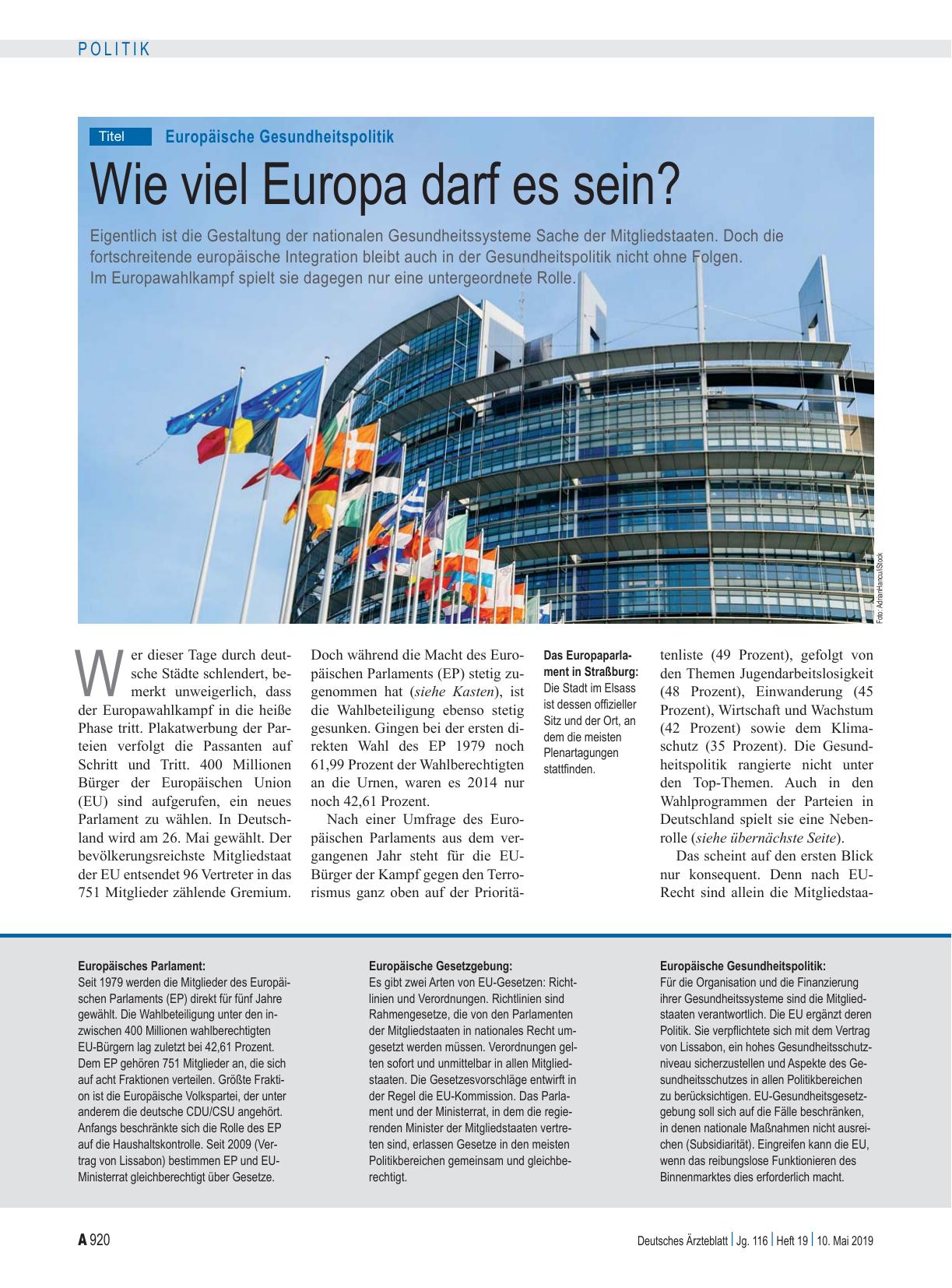 Vorschauseite 1: Europäische Gesundheitspolitik: Wie viel Europa darf es sein?