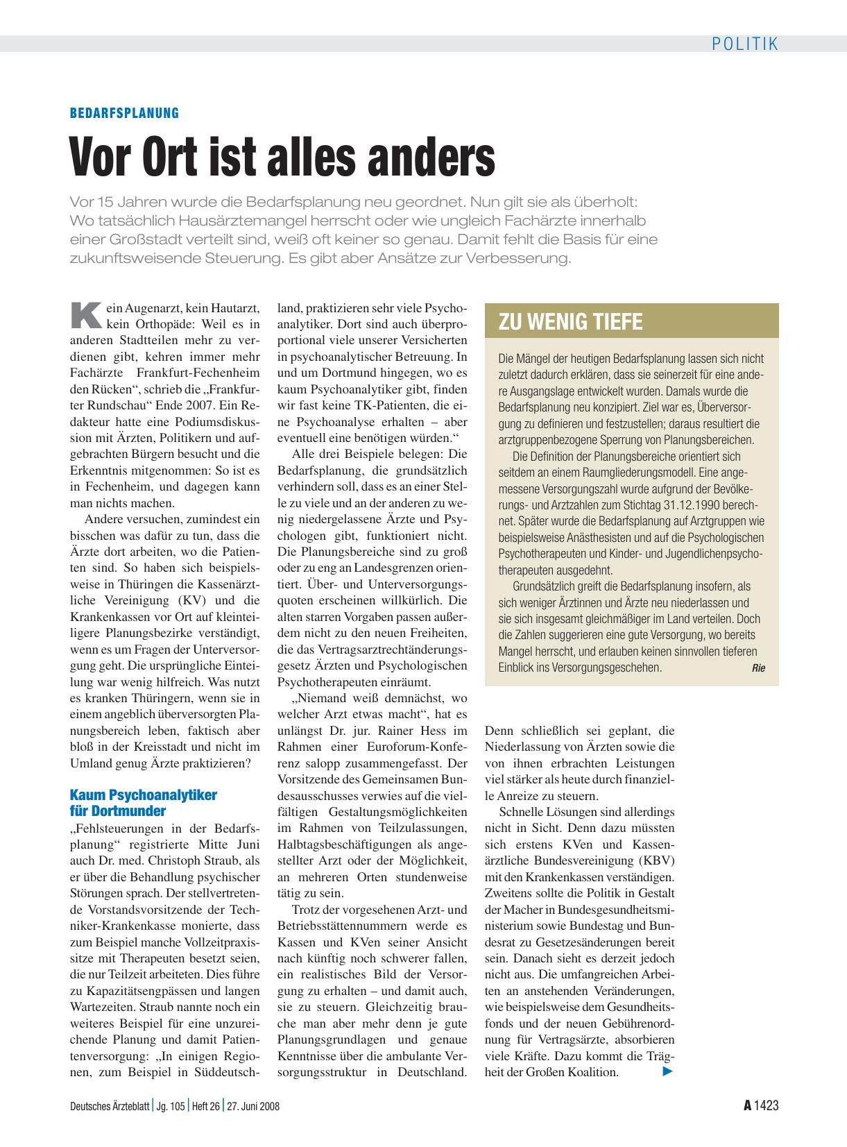 Vorschauseite 1: Zu wenig Tiefe
