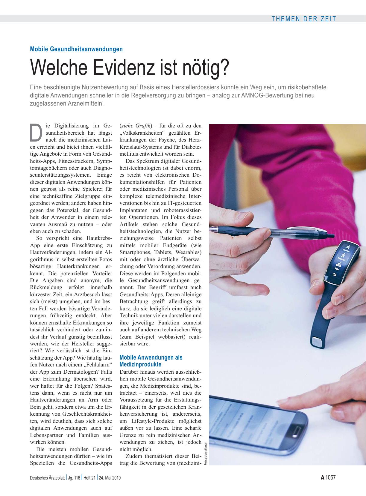 Vorschauseite 1: Mobile Gesundheitsanwendungen: Welche Evidenz ist nötig?