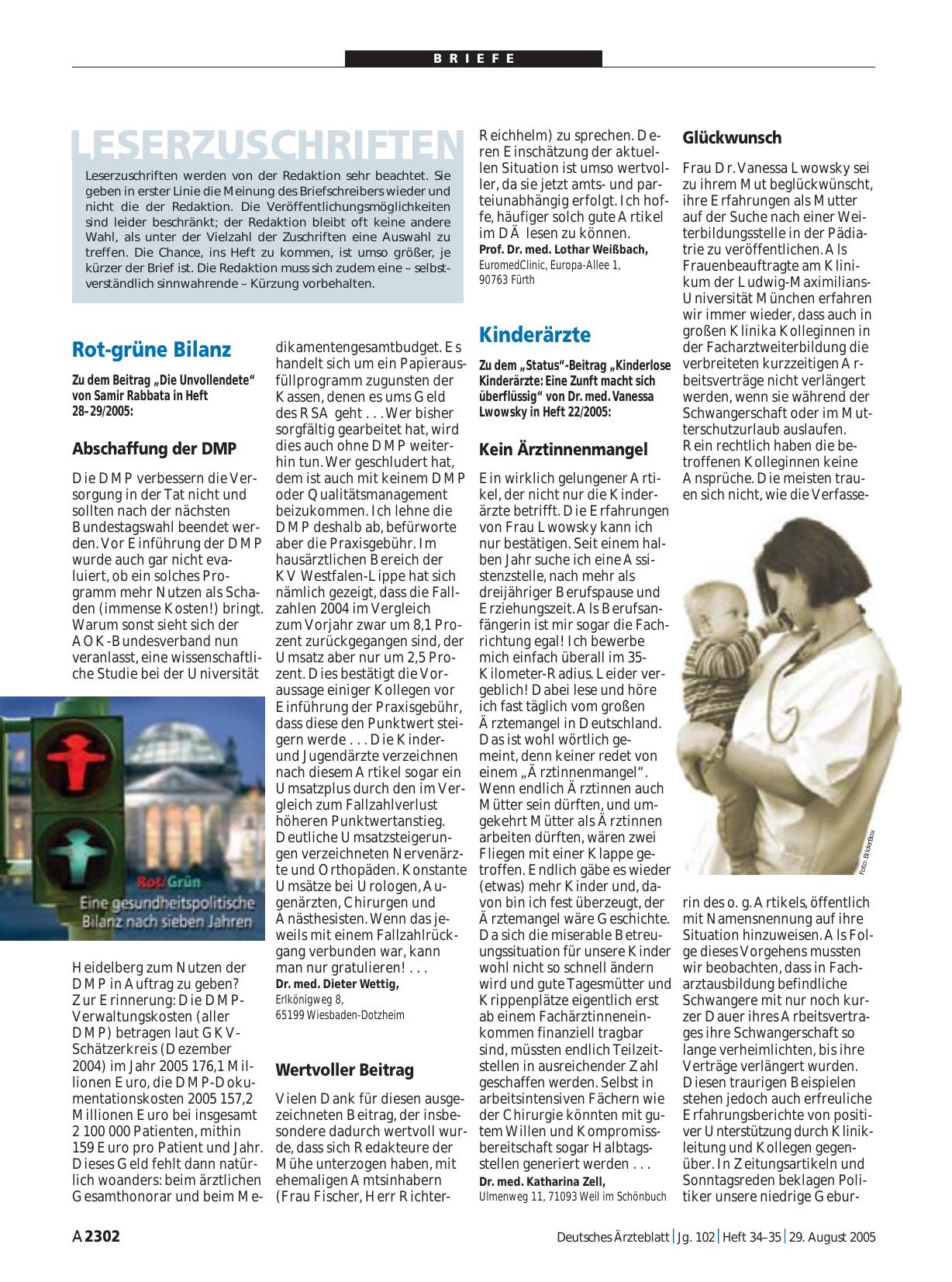 Vorschauseite 1: Kinderärzte: Glückwunsch