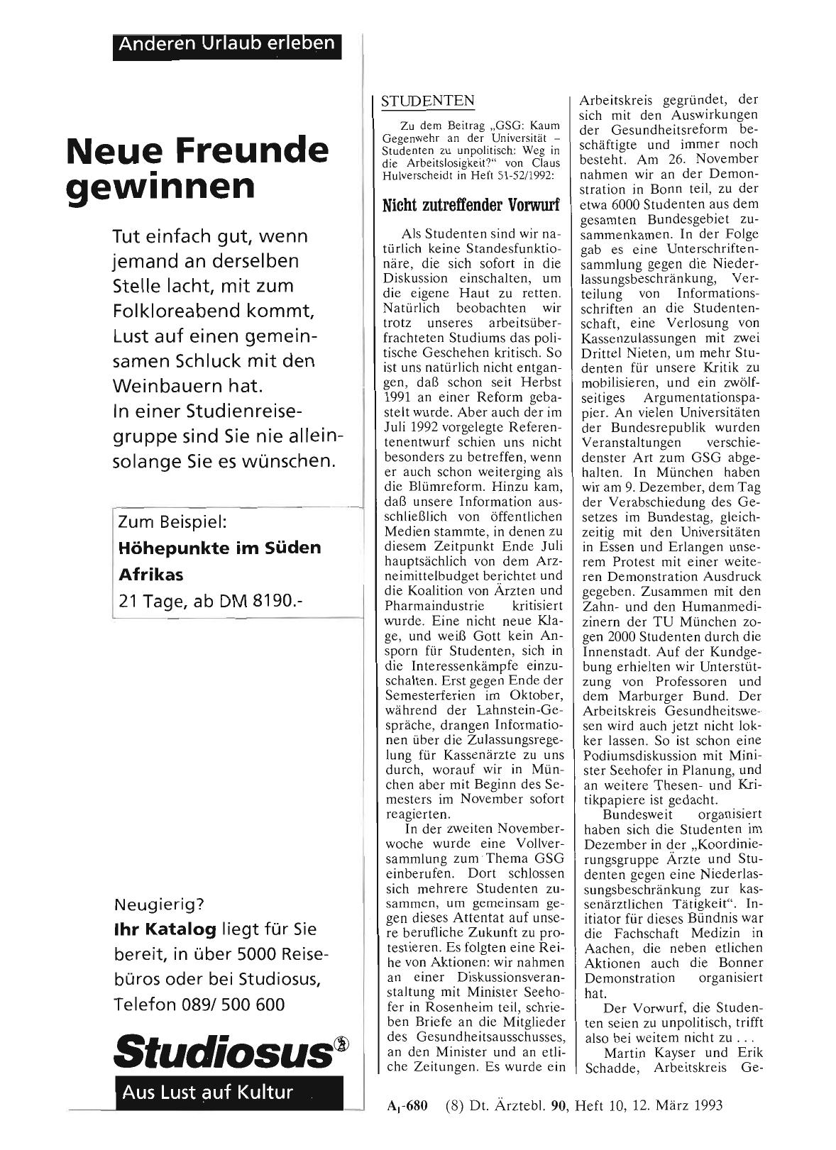 Vorschauseite 1: STUDENTEN: Nicht zutreffender Vorwurf