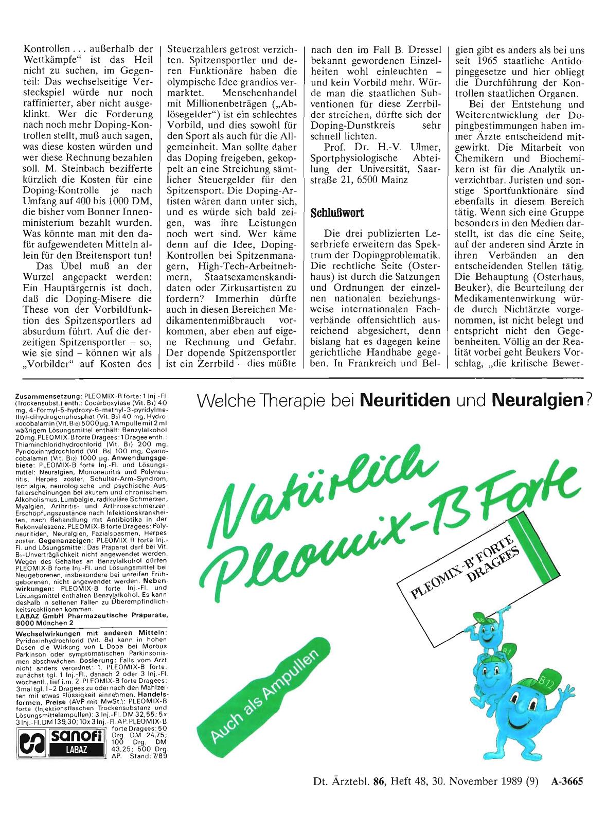 Vorschauseite 1: DOPING: Schlußwort