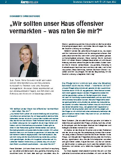 Vorschauseite 1: Schuberts Sprechstunde: „Wir sollten unser Haus offensiver vermarkten – was raten Sie mir? “