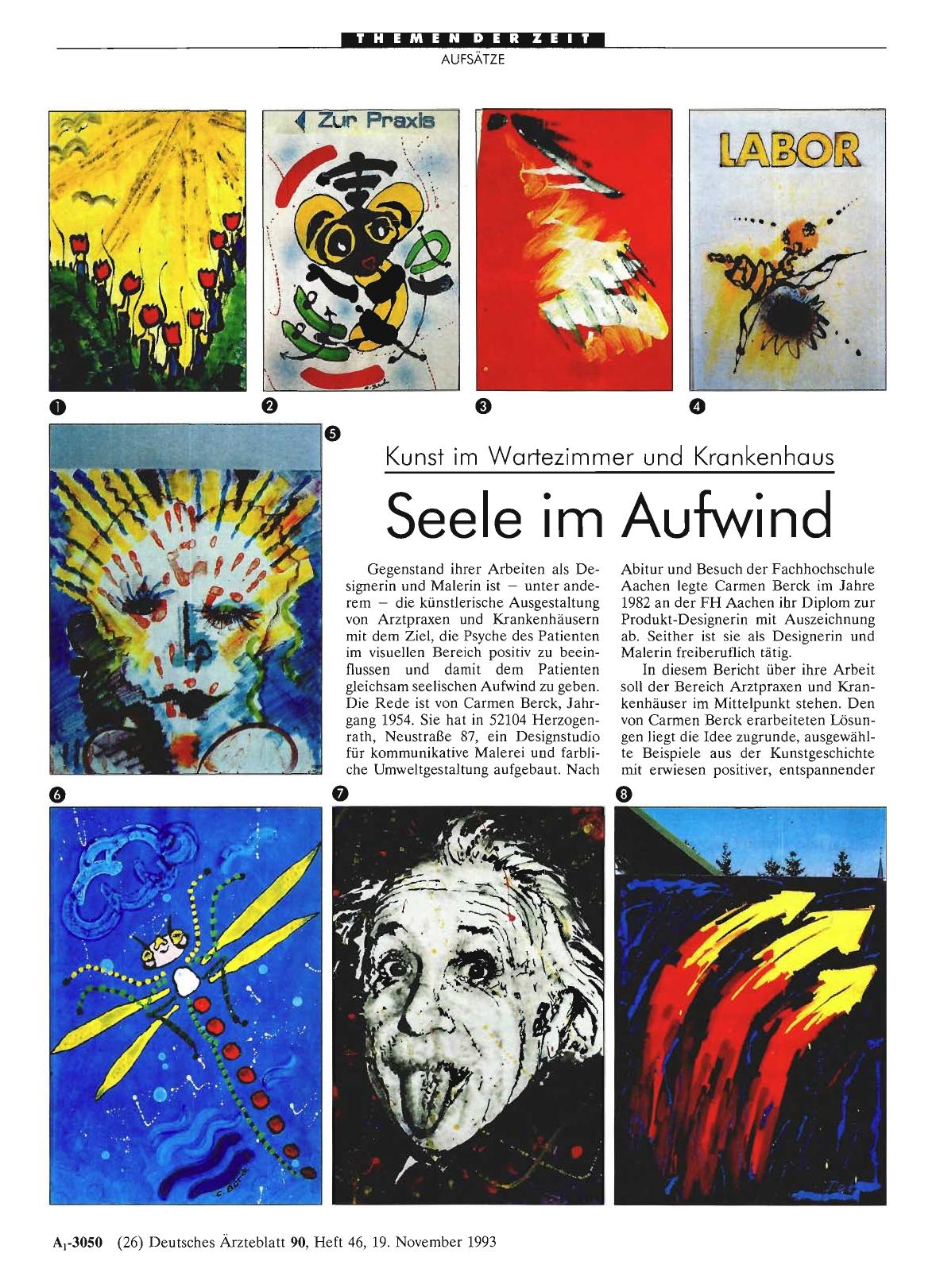 Vorschauseite 1: Kunst im Wartezimmer und Krankenhaus Seele im Aufwind