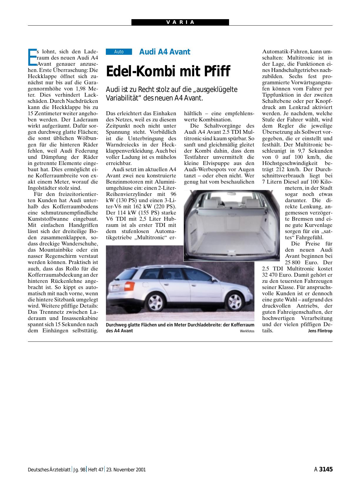 Vorschauseite 1: Audi A4 Avant: Edel-Kombi mit Pfiff