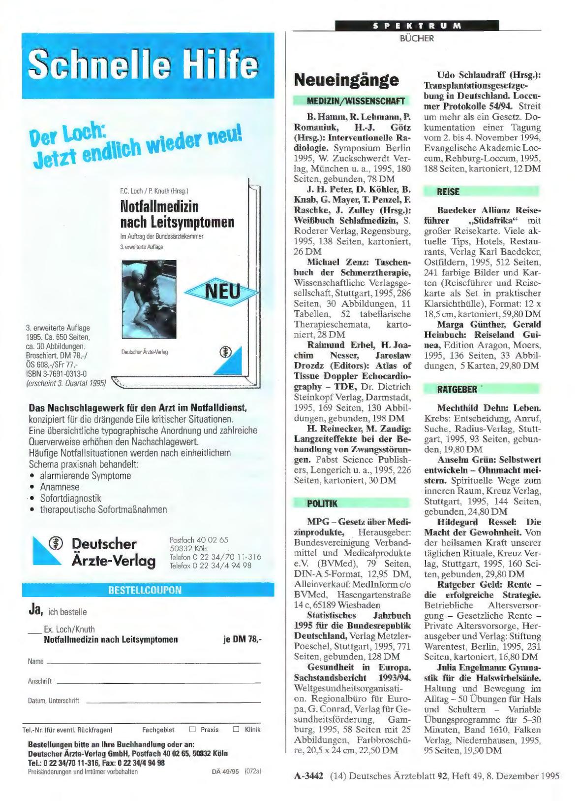 Vorschauseite 1: Neueingänge