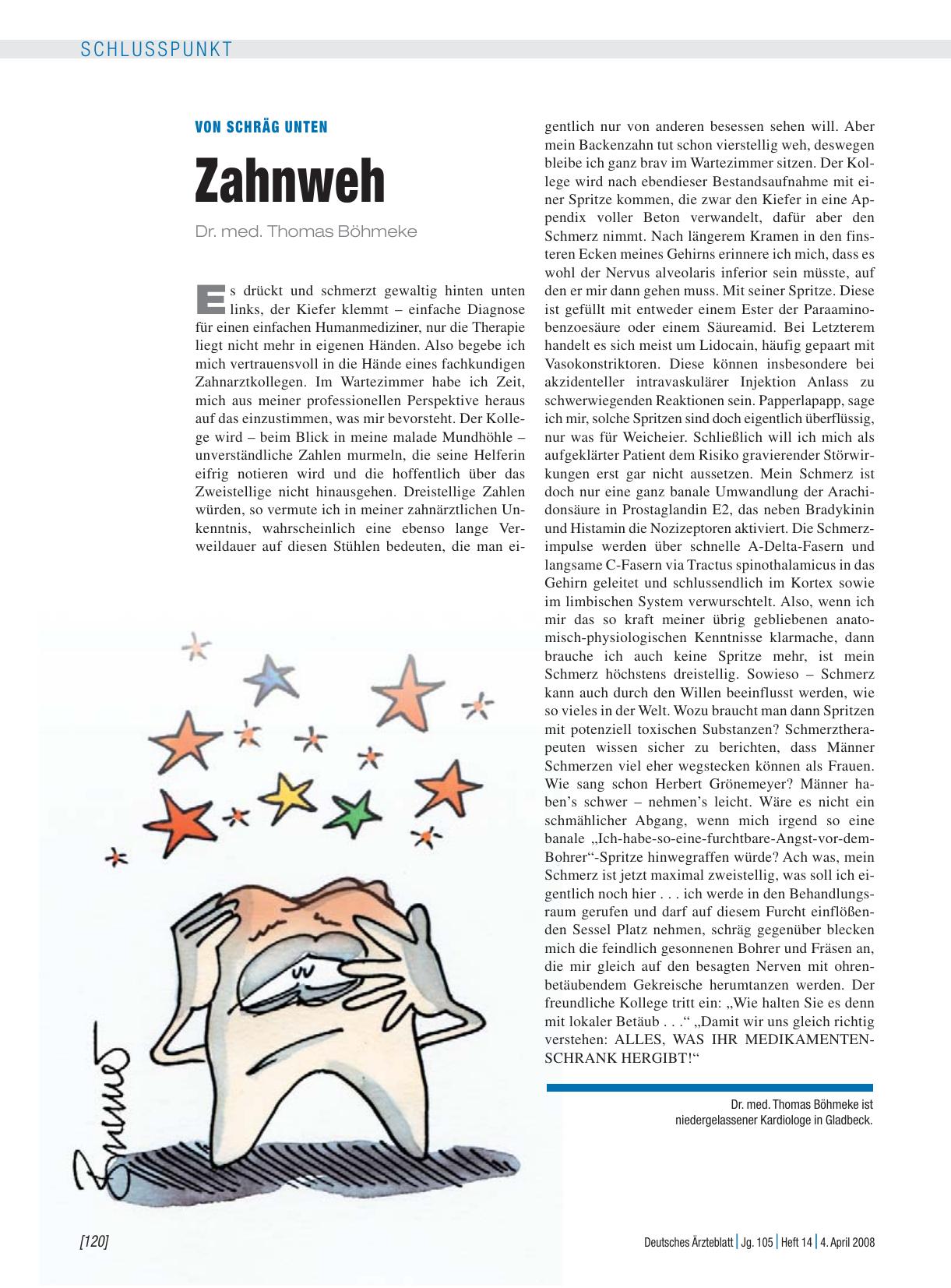 Vorschauseite 1: Von schräg unten: Zahnweh