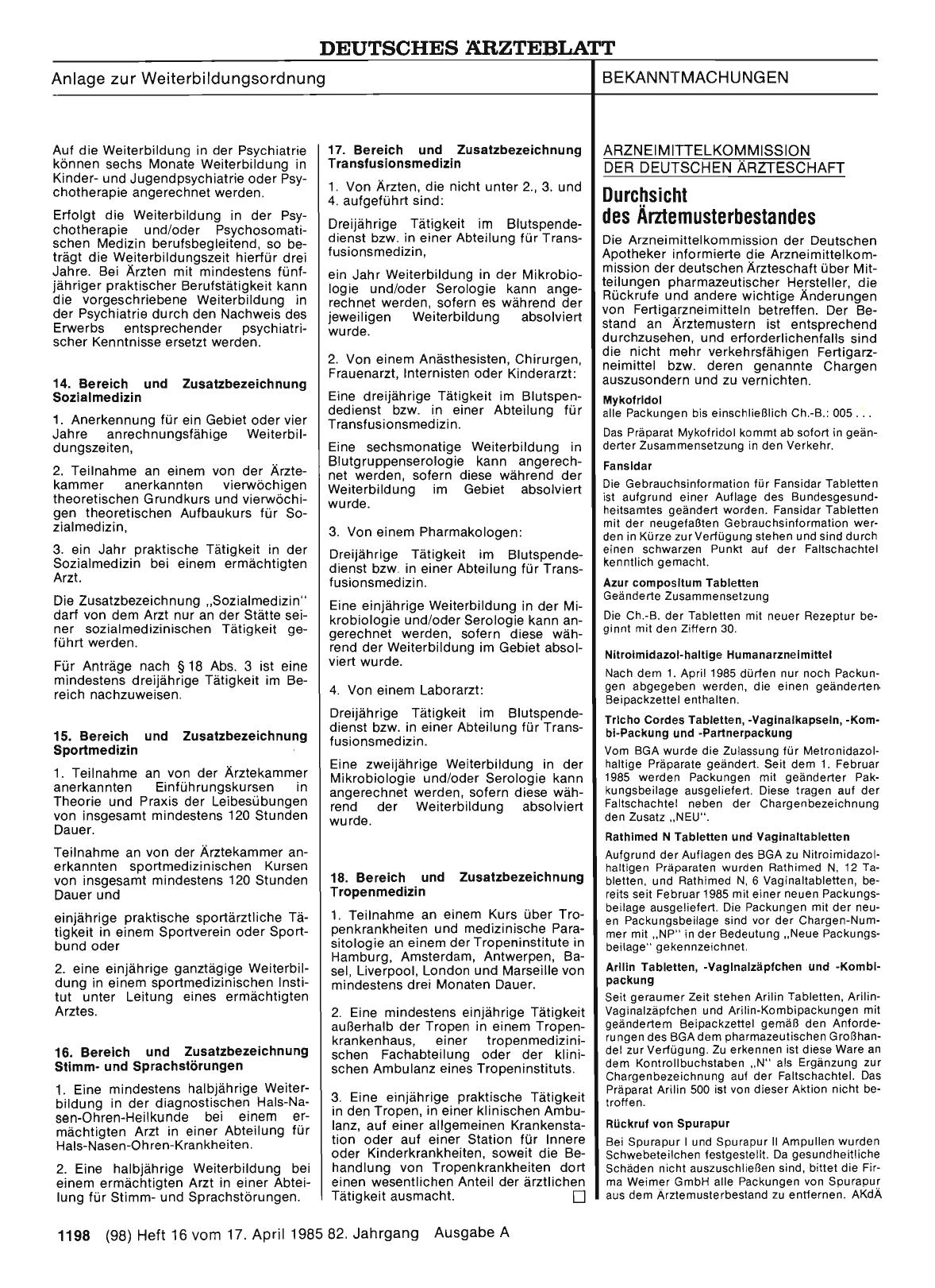Vorschauseite 1: ARZNEIMITTELKOMMISSION DER DEUTSCHEN ÄRZTESCHAFT: Durchsicht des Ärztemusterbestandes