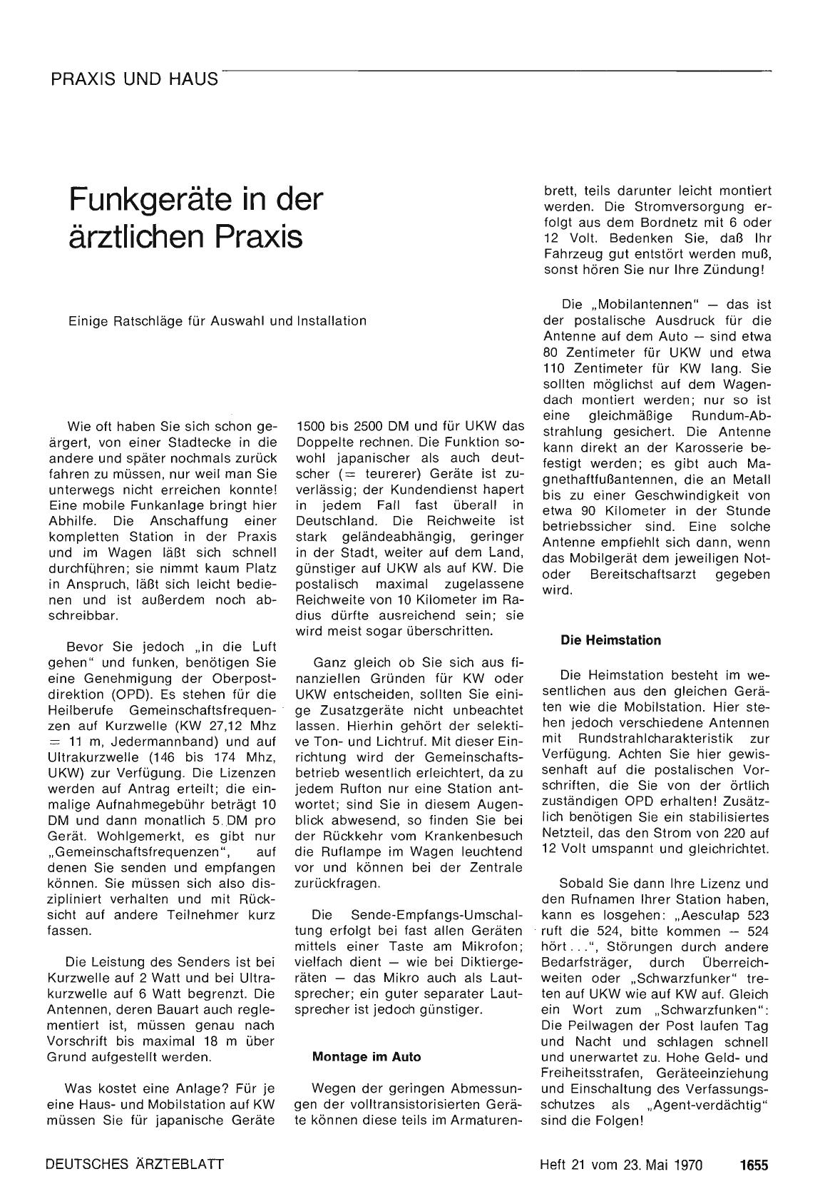 Vorschauseite 1: Funkgeräte in der ärztlichen Praxis