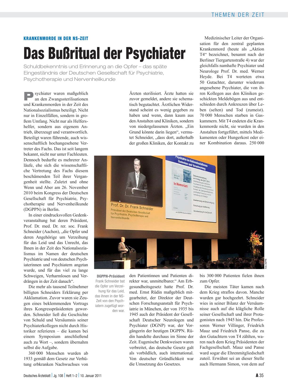 Vorschauseite 1: Krankenmorde in der NS-Zeit: Das Bußritual der Psychiater