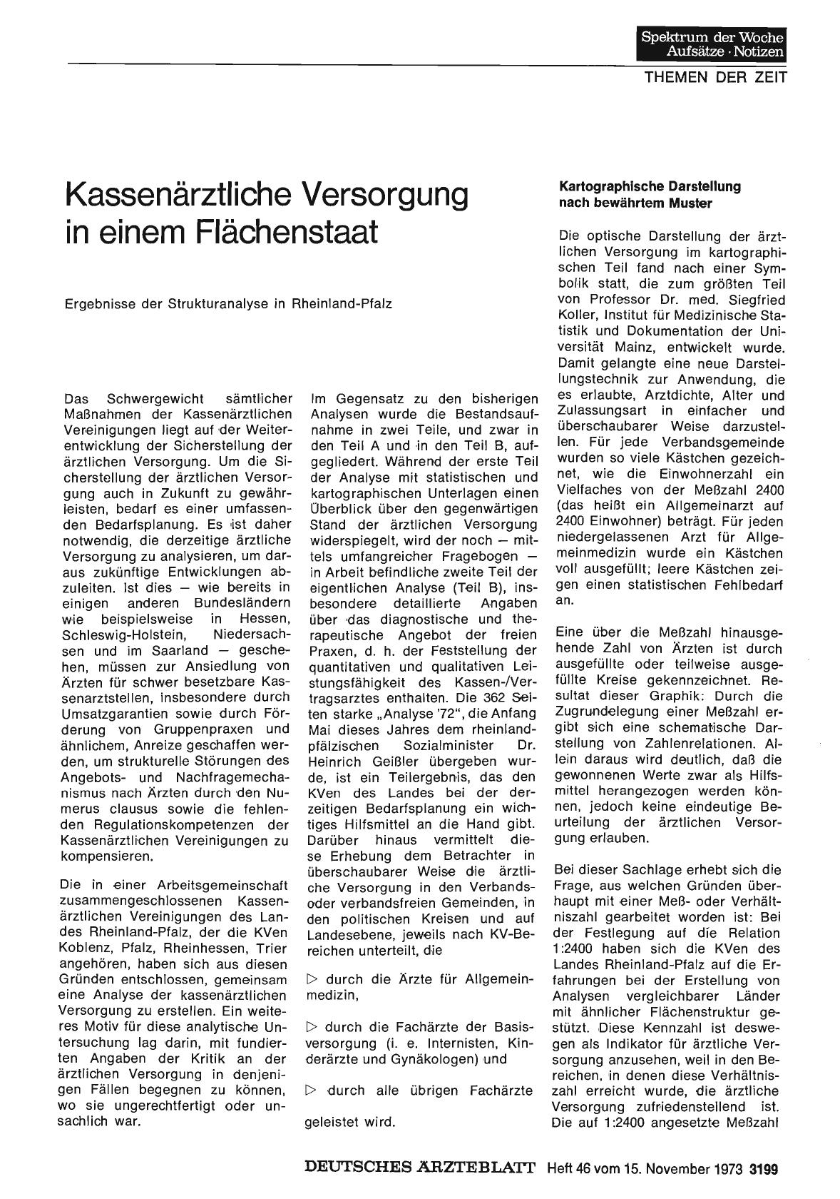 Vorschauseite 1: Kassenärztliche Versorgung in einem Flächenstaat