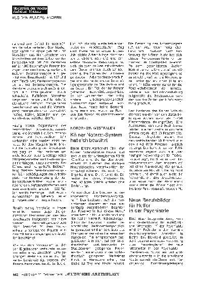 Vorschauseite 1: Nordrhein-Westfalen: Neue Berufsbilder für Helfer in der Psychiatrie