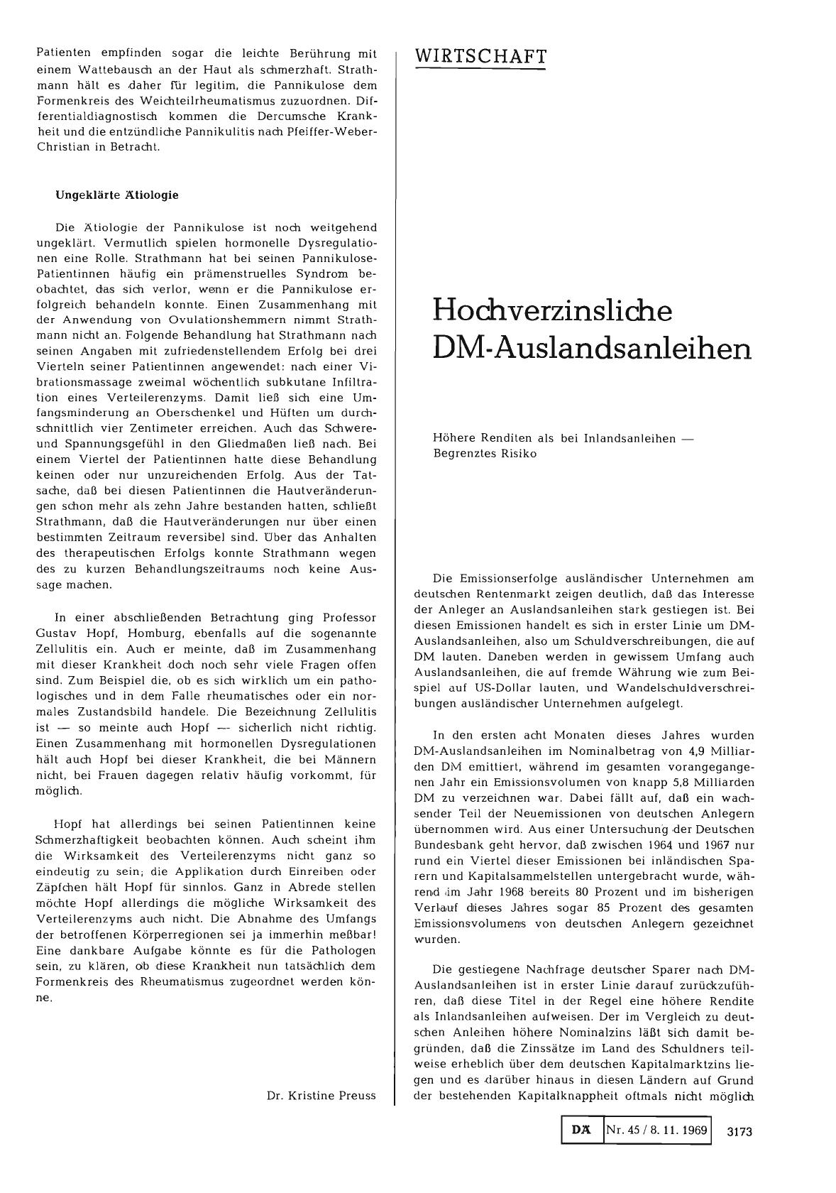 Vorschauseite 1: Hochverzinsliche DM-Auslandsanleihen