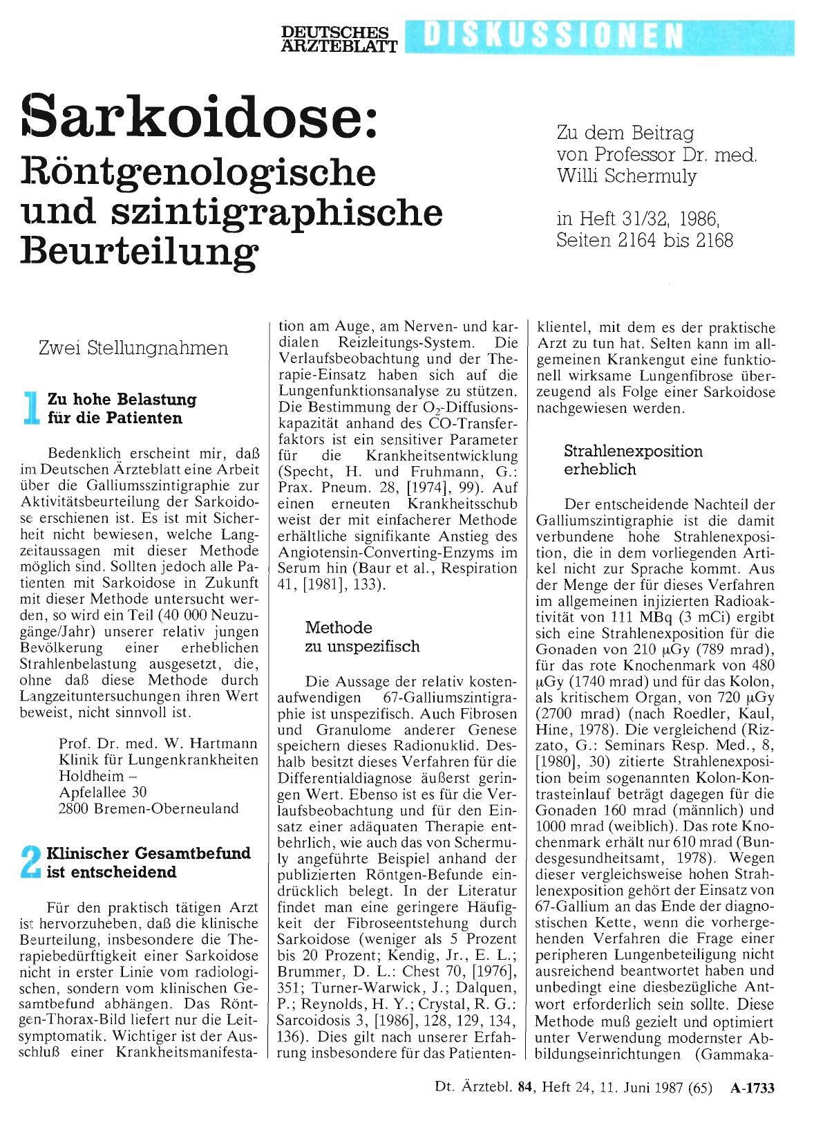 Vorschauseite 1: Sarkoidose: Röntgenologische und szintigraphische Beurteilung: 2 Klinischer Gesamtbefund ist entscheidend