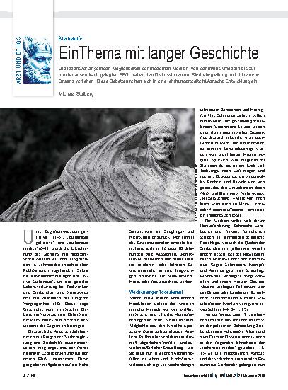 Vorschauseite 1: Sterbehilfe: Ein Thema mit langer Geschichte
