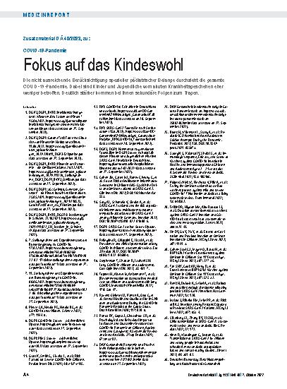 Vorschauseite 4: COVID-19-Pandemie: Fokus auf das Kindeswohl