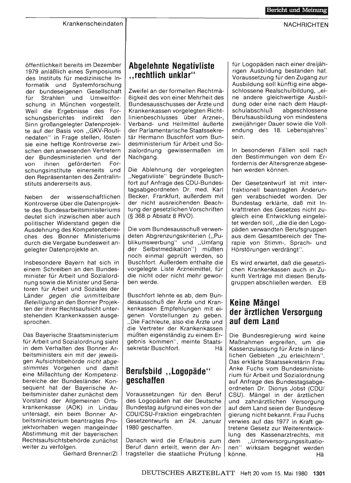 Vorschauseite 1: Abgelehnte Negativliste „rechtlich unklar“