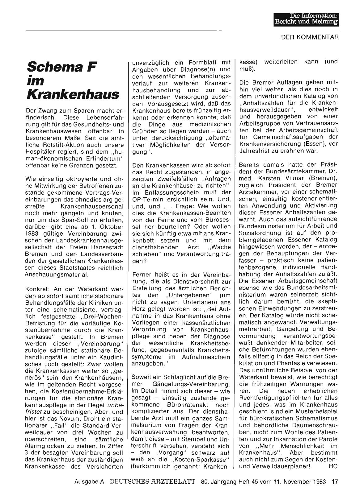 Vorschauseite 1: Schema F im Krankenhaus