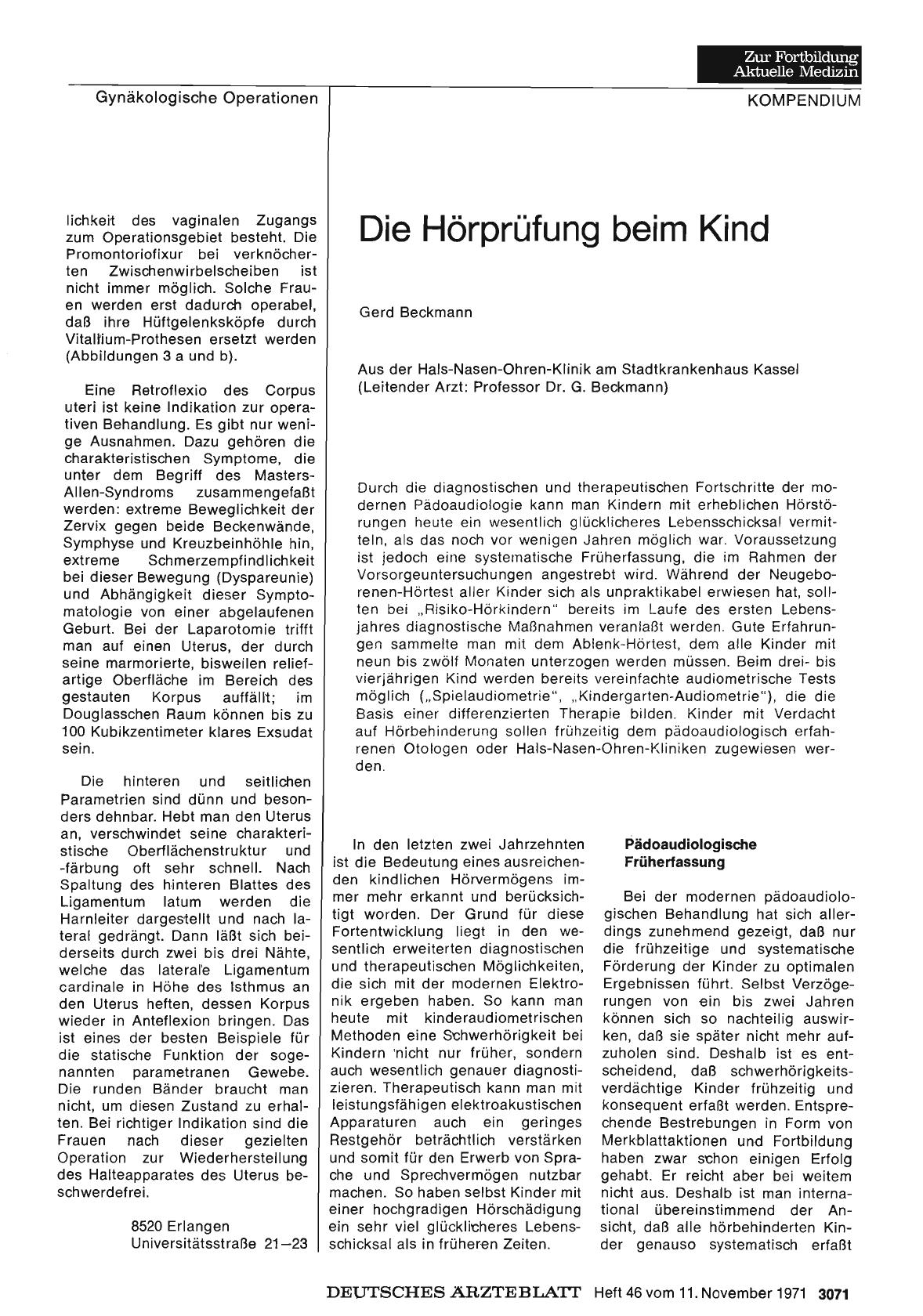 Vorschauseite 1: Die Hörprüfung beim Kind