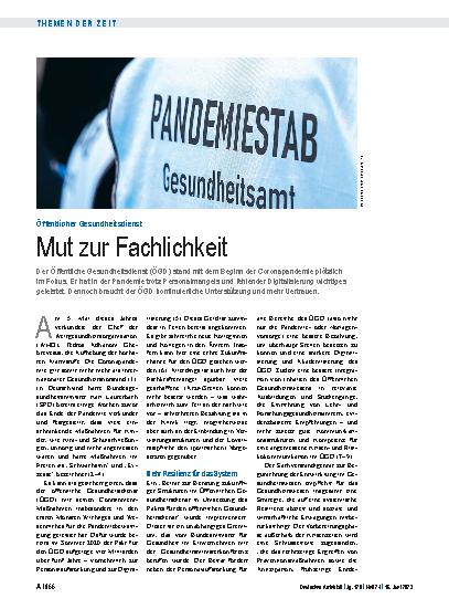 Vorschauseite 1: Öffentlicher Gesundheitsdienst: Mut zur Fachlichkeit