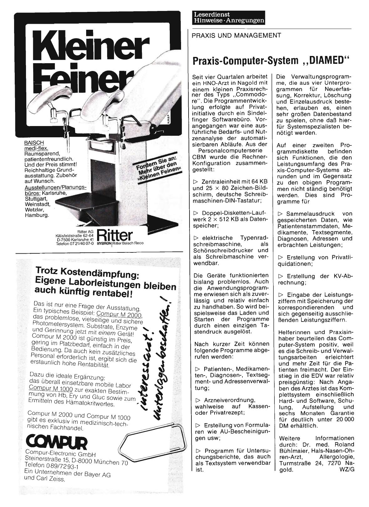Vorschauseite 1: Praxis-Computer-System „DIAMED“