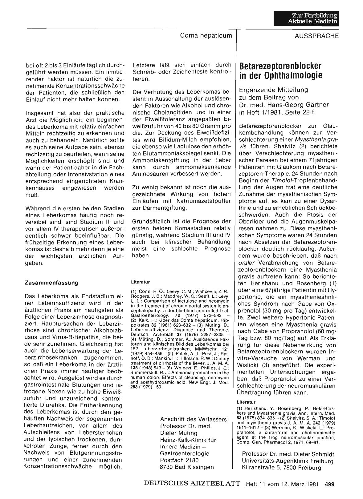 Vorschauseite 1: Betarezeptorenblocker in der Ophthalmologie